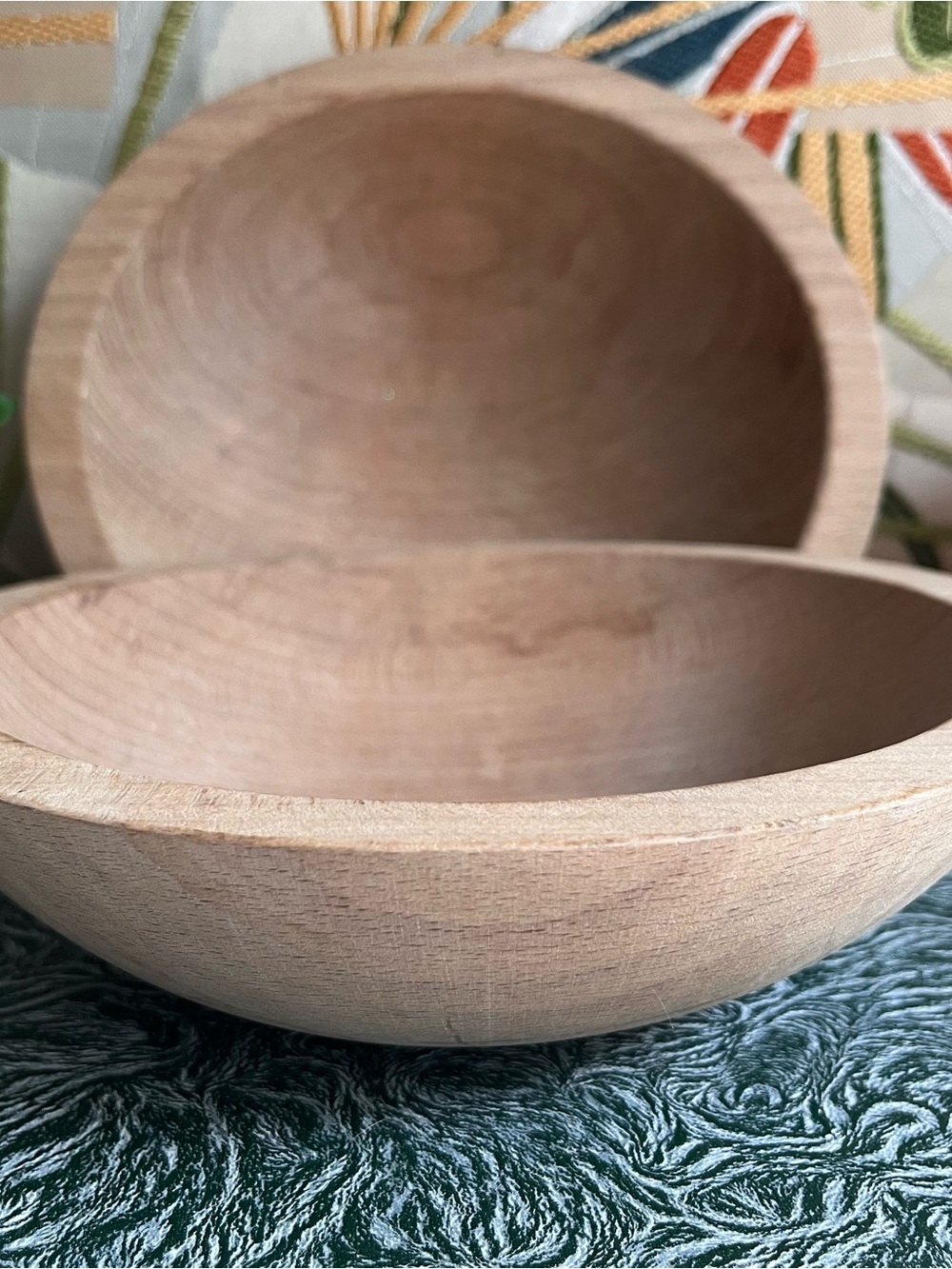 Set of 2 Tree Spirit wooden bowls 7”